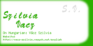 szilvia vacz business card